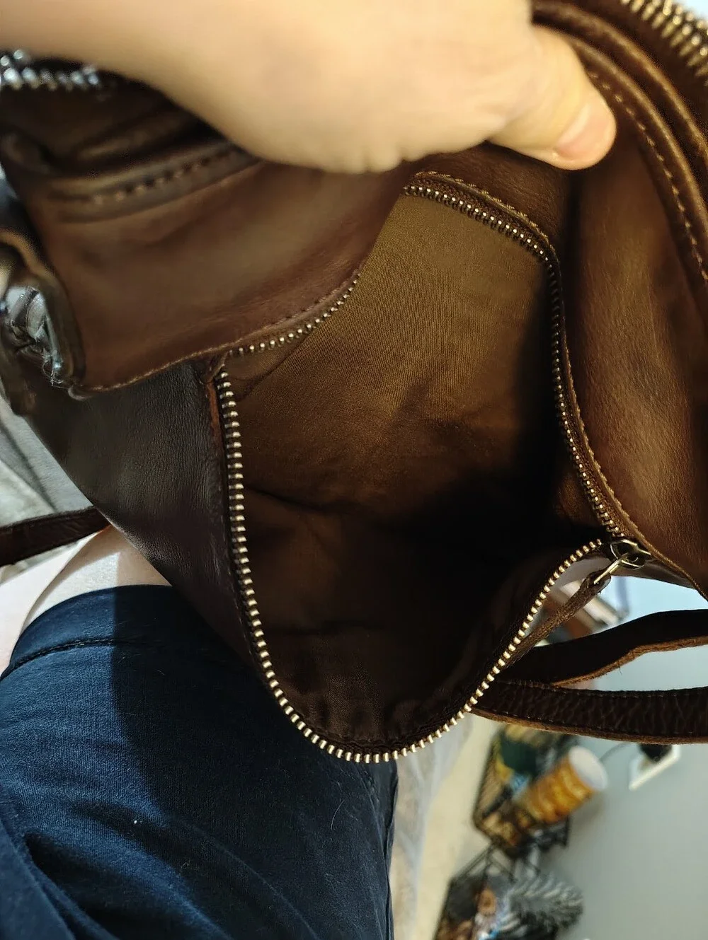 Vilenca Holland  Brown Woven Leather Crossbody Bag